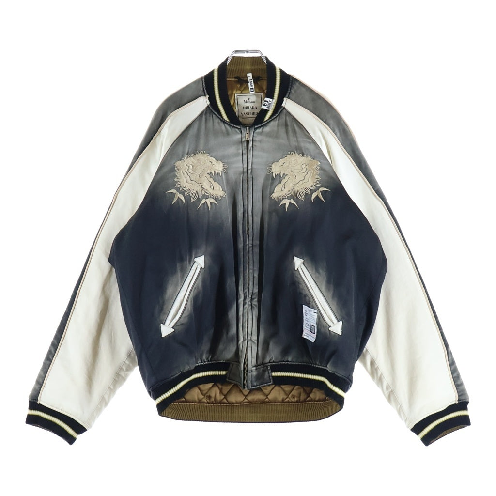 MAISON MIHARAYASUHIRO(メゾンミハラヤスヒロ) 24AW Souvenir Jacke スーベニアコットンジャケット ブラック/ホワイト J13BL141
