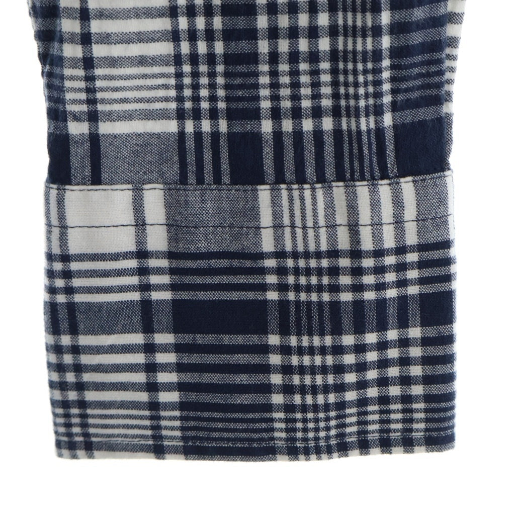 THOM BROWNE(トムブラウン) コットン チェック 長袖ドレスシャツ ネイビー/ホワイト FDS001A-07847415