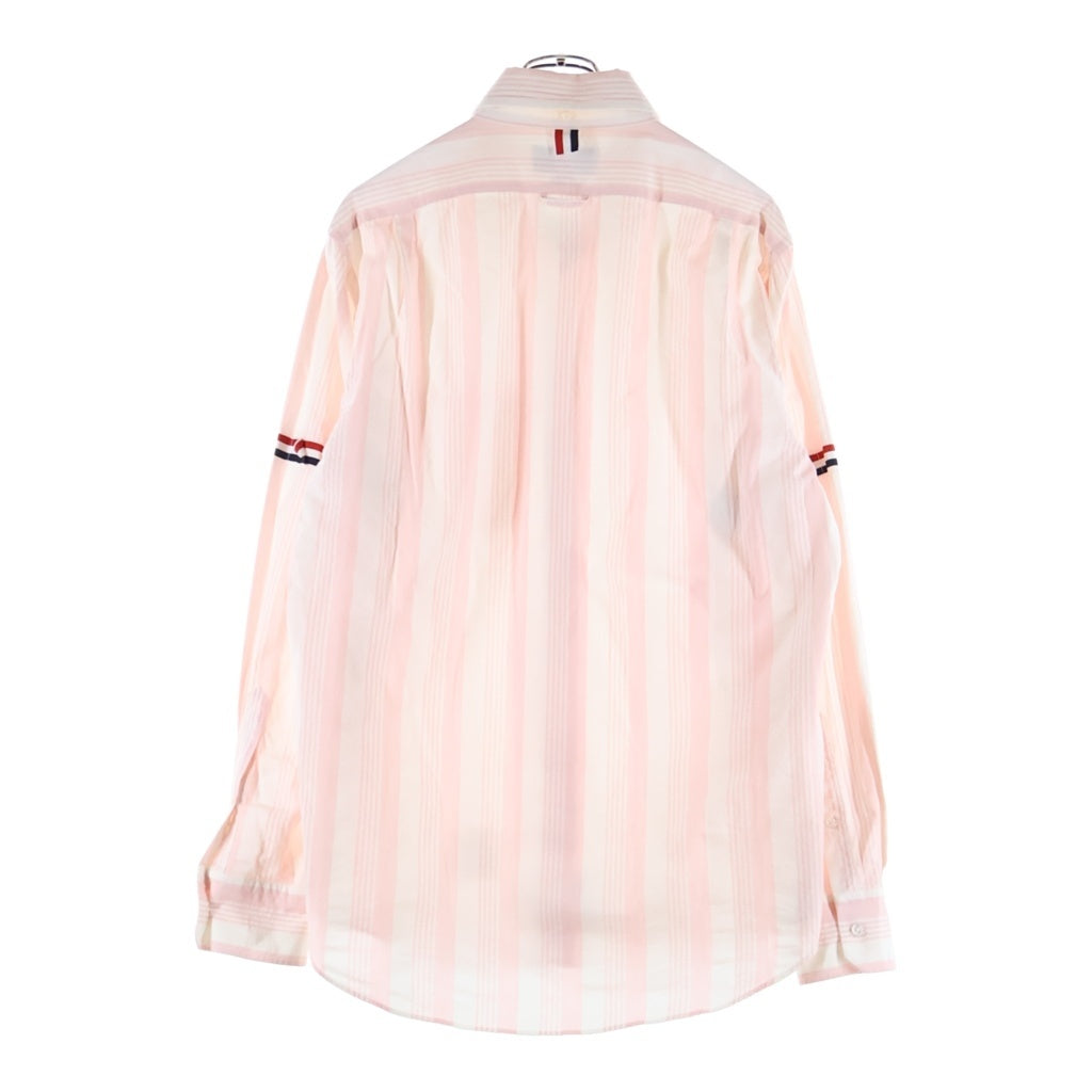 THOM BROWNE(トムブラウン) オルタネイトストライプ 長袖ボタンダウンシャツ ピンク/ホワイト MWL301A-07879640
