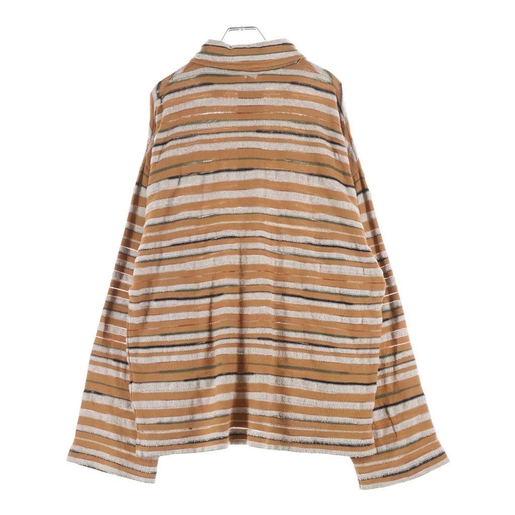 Acne Studios(アクネ ストゥディオズ) Border Knit Polo FN-WN-TSHI000483 長袖ボーダーニットポロシャツ ブラウン