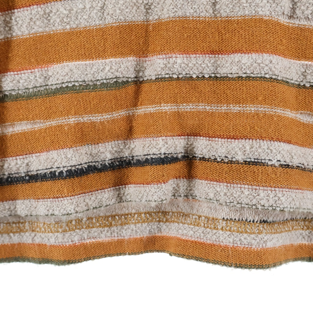 Acne Studios(アクネ ストゥディオズ) Border Knit Polo FN-WN-TSHI000483 長袖ボーダーニットポロシャツ ブラウン