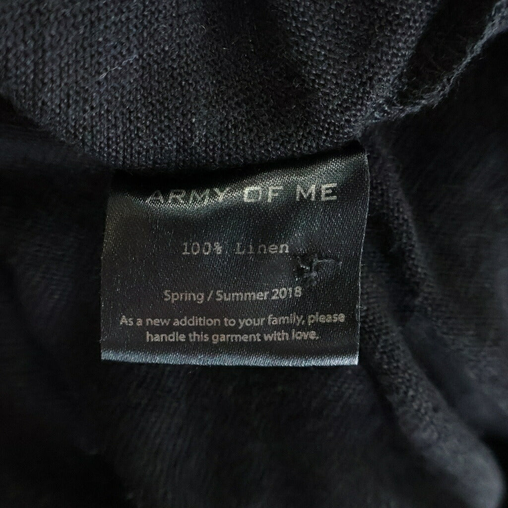 ARMY OF ME(アーミーオブミー) 18SS リネン 麻 長袖 カーディガン ブラック