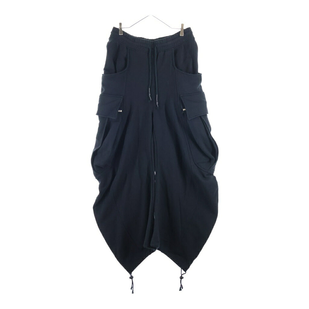 NO BRAND(ノーブランド) cannnone 【カンノーネ】 CARGO X4 SWEATPANTS JERSEY カーゴワイドスウェットパンツ ブラック cargo-x4-blk