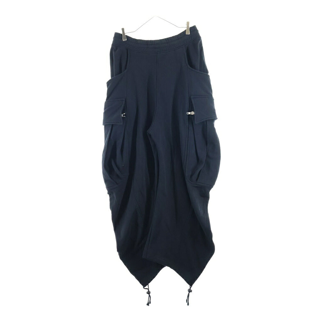 NO BRAND(ノーブランド) cannnone 【カンノーネ】 CARGO X4 SWEATPANTS JERSEY カーゴワイドスウェットパンツ ブラック cargo-x4-blk
