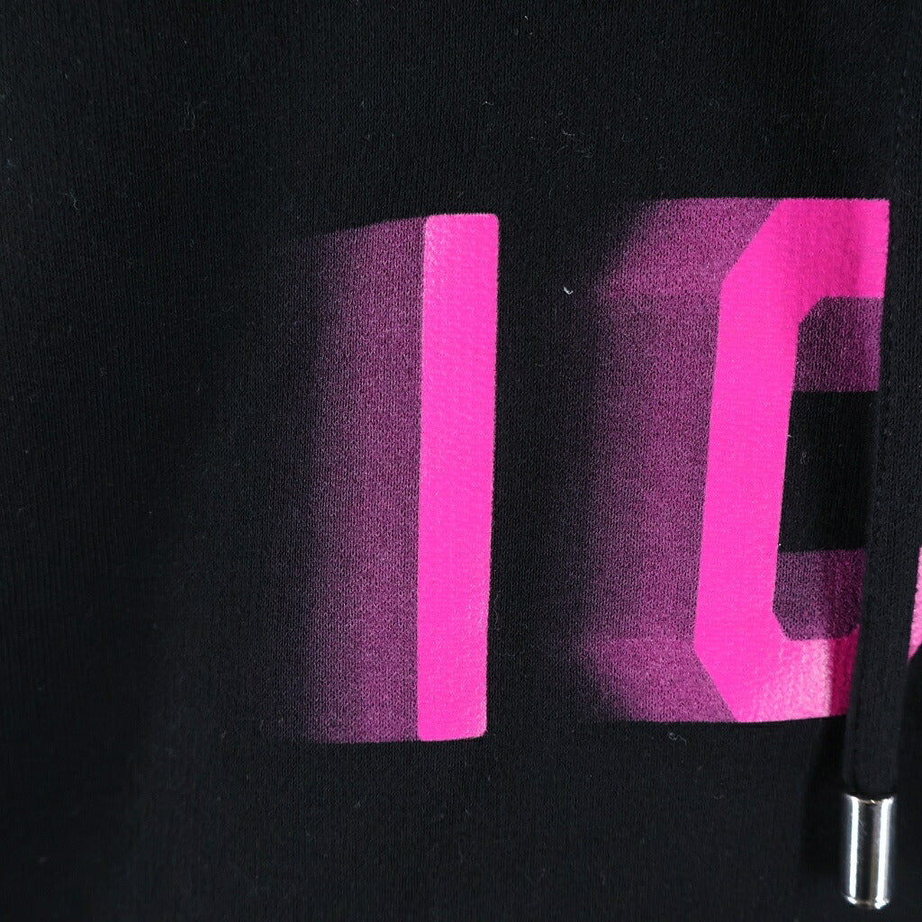DSQUARED2(ディースクエアード) 24SS ICON LOGO HOODIE プルオーバーパーカーフーディー ブラック/ピンク S79GU0112 S25516