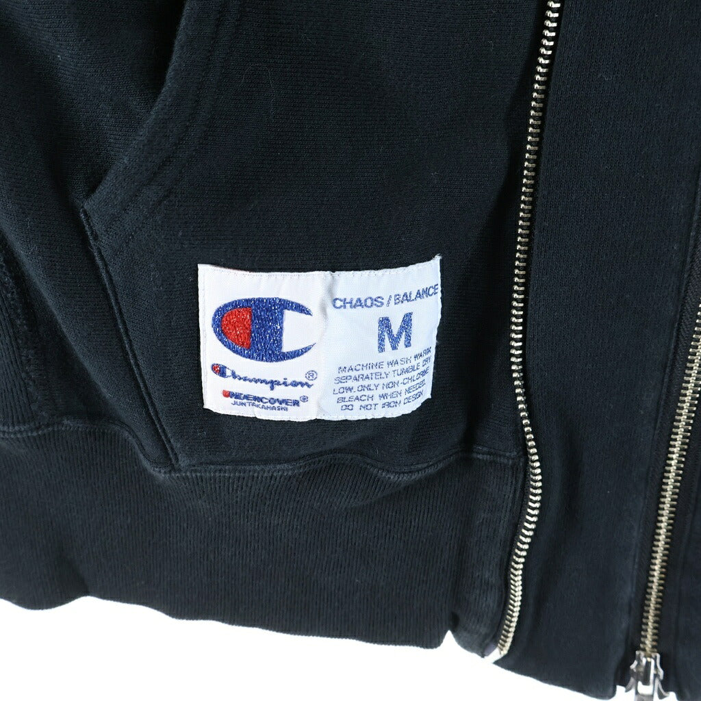 UNDERCOVER(アンダーカバー) 25SS ×Champion チャンピオン 10oz ビーズロゴ刺繍 ダブルZIPパーカー ジップフーディ ブラック C8-B107