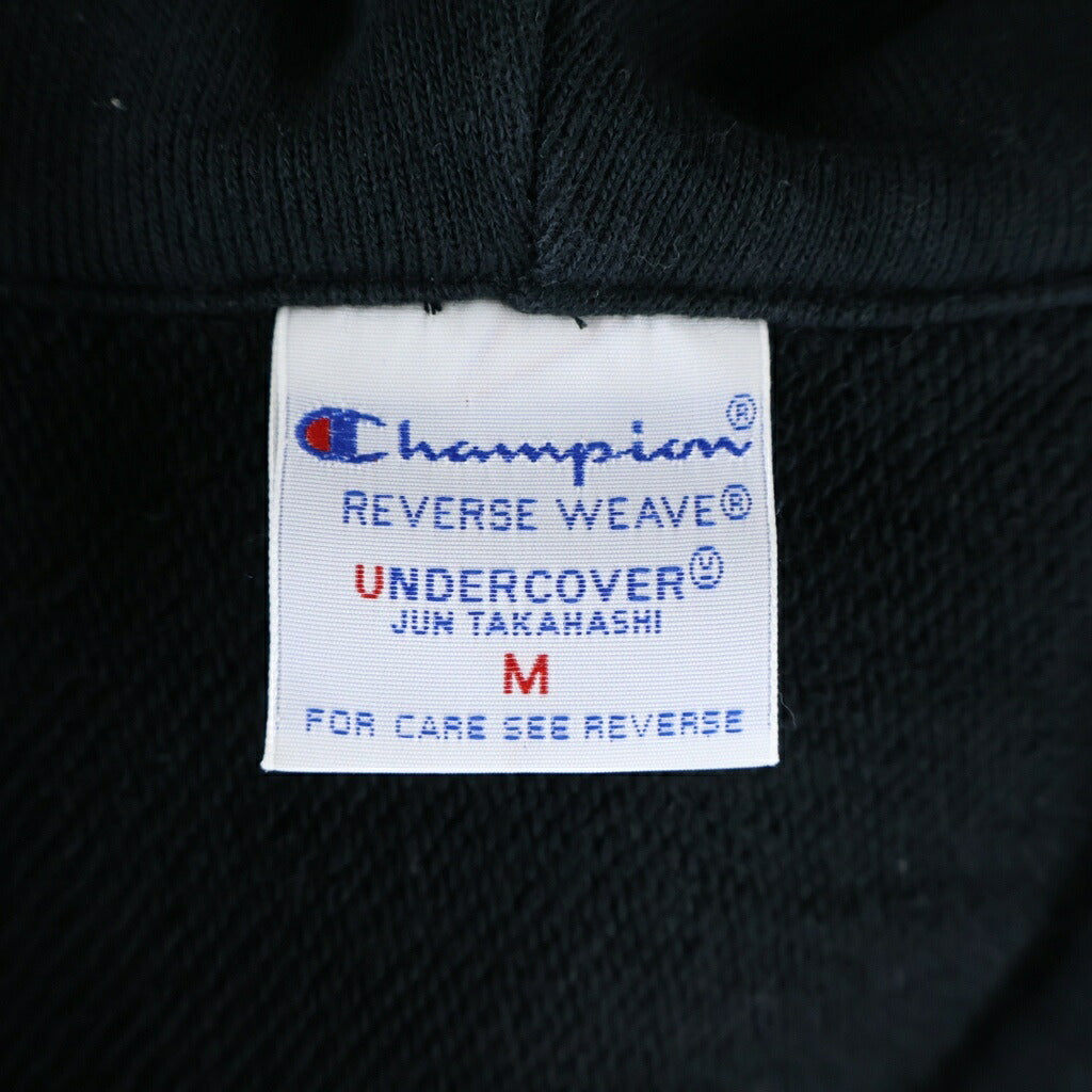 UNDERCOVER(アンダーカバー) 25SS ×Champion チャンピオン 10oz ビーズロゴ刺繍 ダブルZIPパーカー ジップフーディ ブラック C8-B107