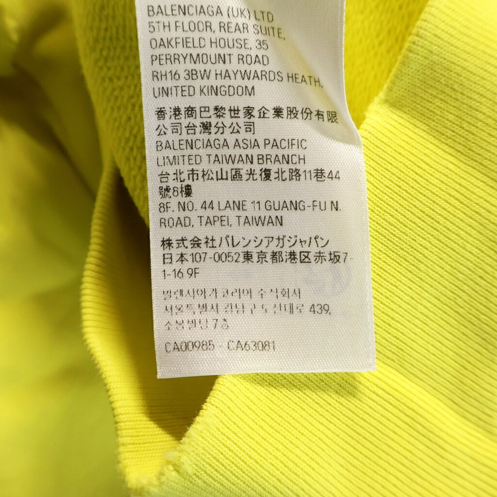 BALENCIAGA(バレンシアガ) 24SS SUREER Round Hoodie プルオーバーパーカーフーディ イエロー 761458 TPVM5