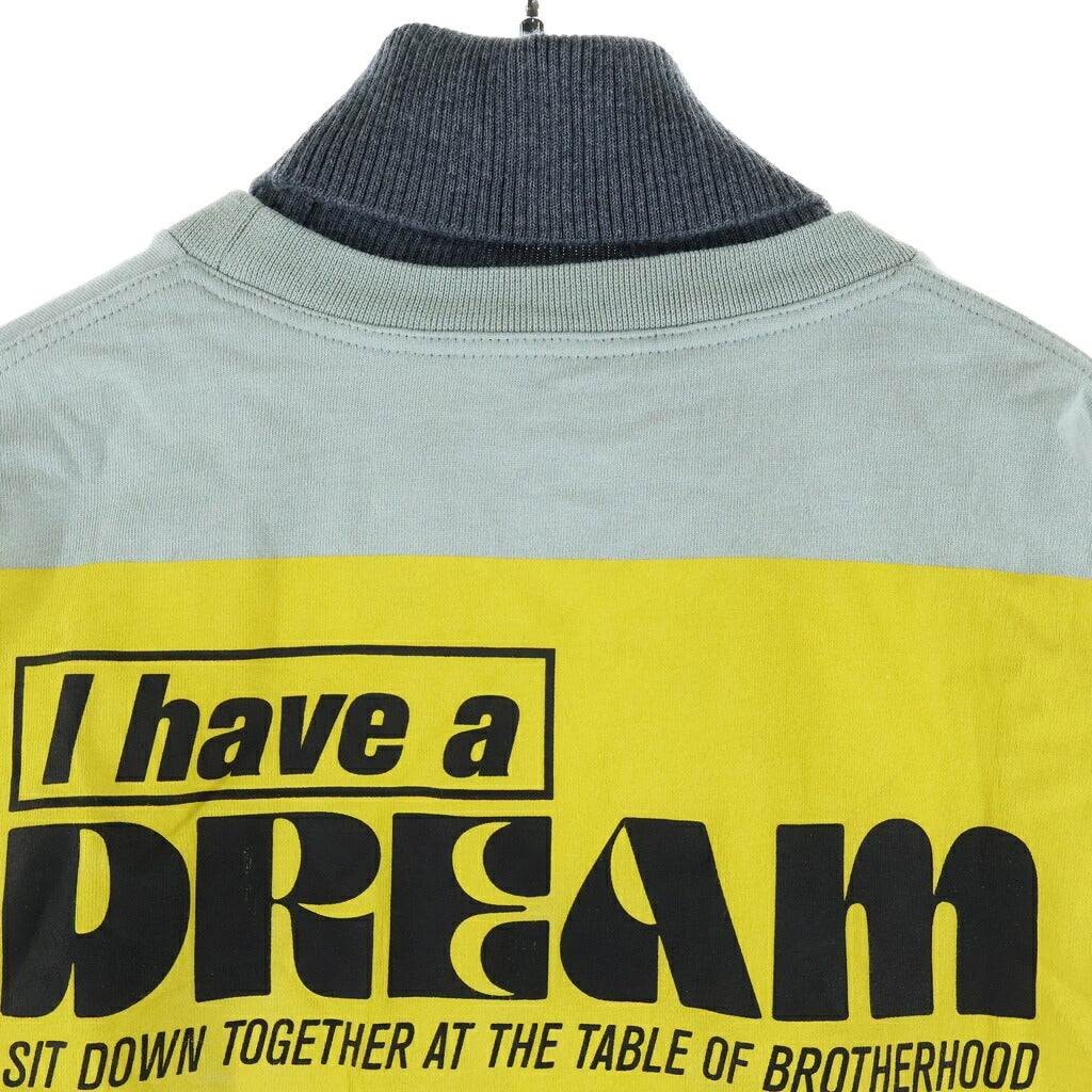 LOUIS VUITTON(ルイヴィトン) 19AW ハイネック バックプリント 長袖Tシャツカットソー グリーン/グレー RM192M NPO HHY12W