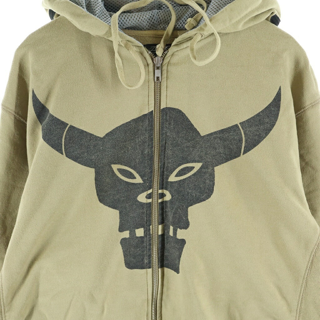 STUSSY(ステューシー) 00S ×Futura Cow Logo Hoodie フューチュラ カウロゴ ジップアップパーカー フーディー カーキ