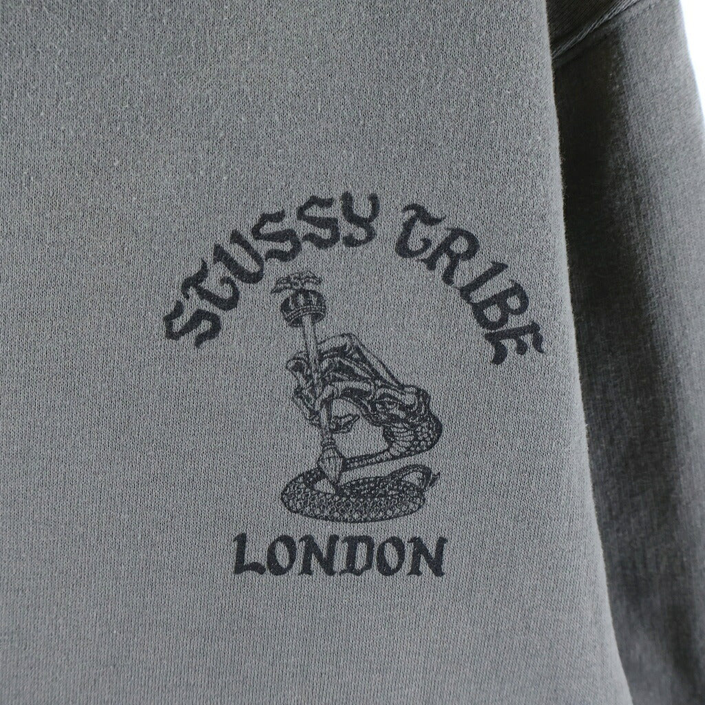 STUSSY(ステューシー) 00S STUSSY TRIBE LONDON ZIP HOODIE ステューシー トライブ ロンドン ジップアップパーカー フーディー グレー