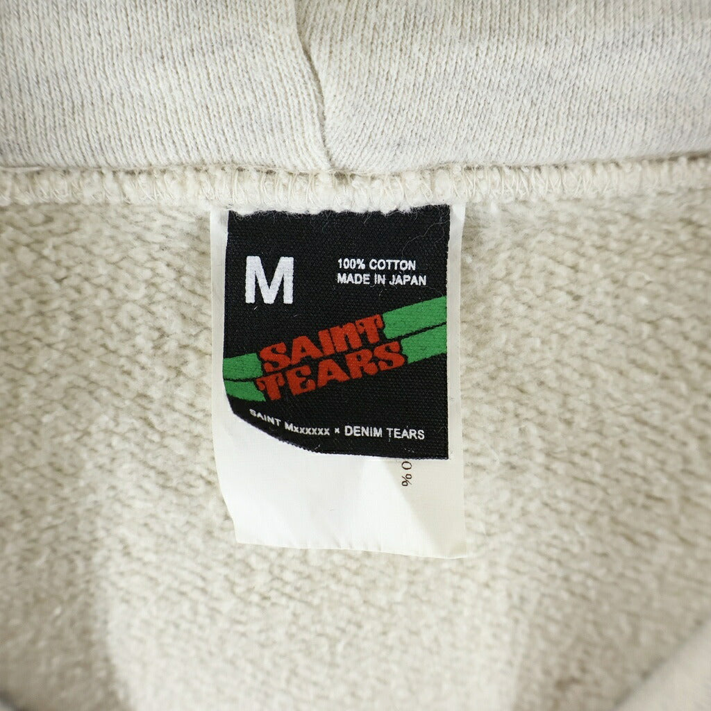 SAINT MICHAEL(セントマイケル) xDENIM TEARS 22SS HOODIE GREENAFFITTI ×デニムティアーズ 総柄 プルオーバー長袖スウェットプパーカー フーディ グレーSM-S22-0000-083