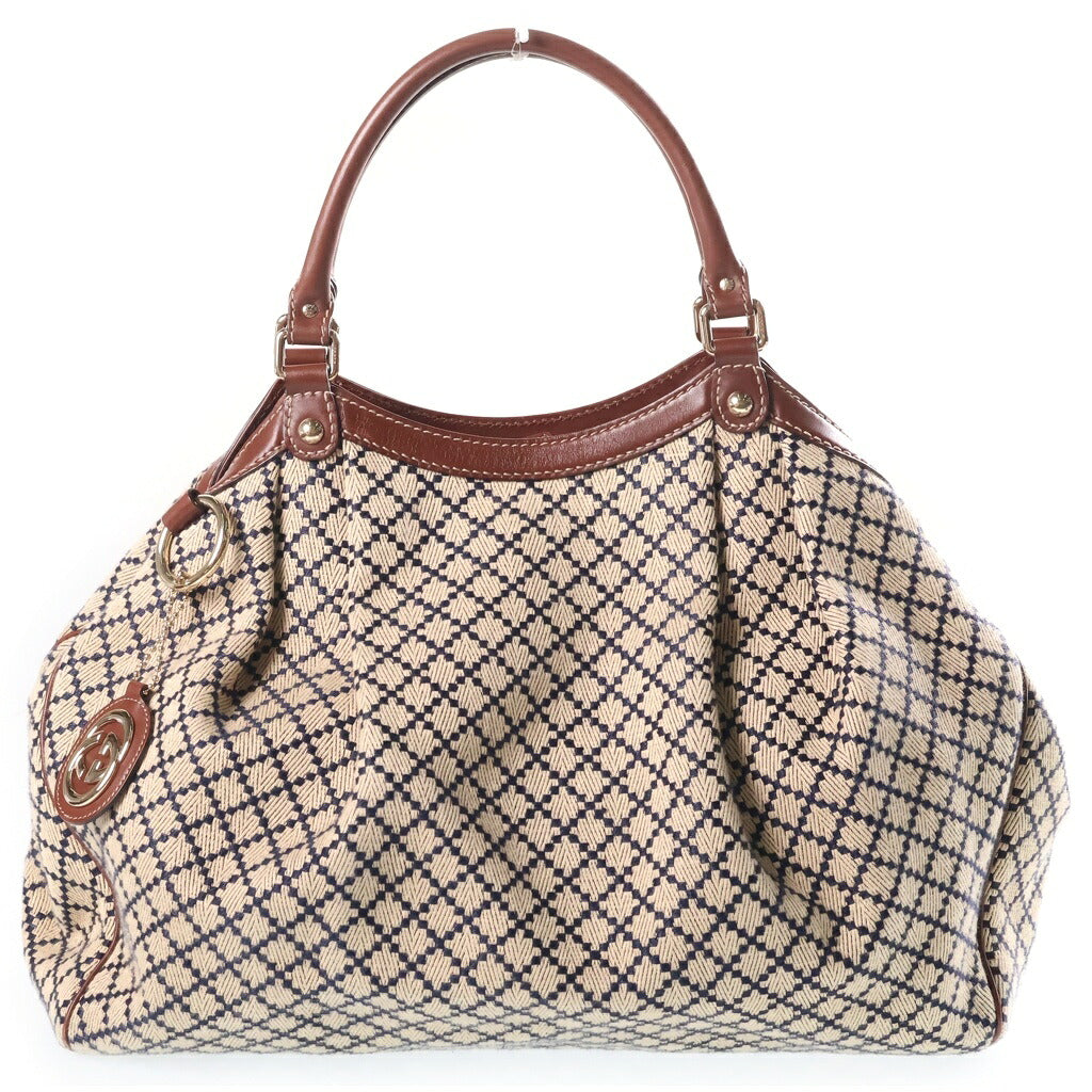 GUCCI(グッチ) スーキー ディアマンテ キャンバス ハンドバッグ ベージュ 211943