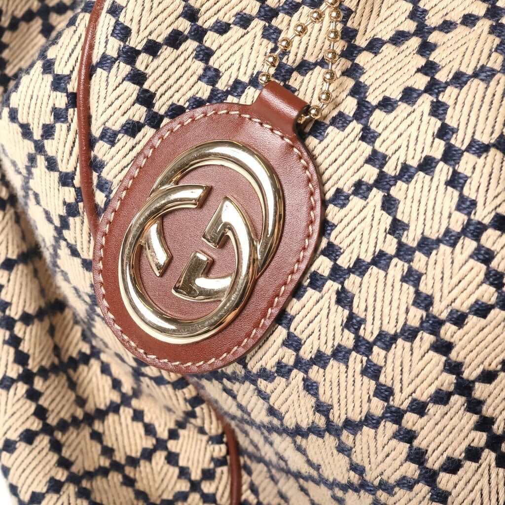 GUCCI(グッチ) スーキー ディアマンテ キャンバス ハンドバッグ ベージュ 211943
