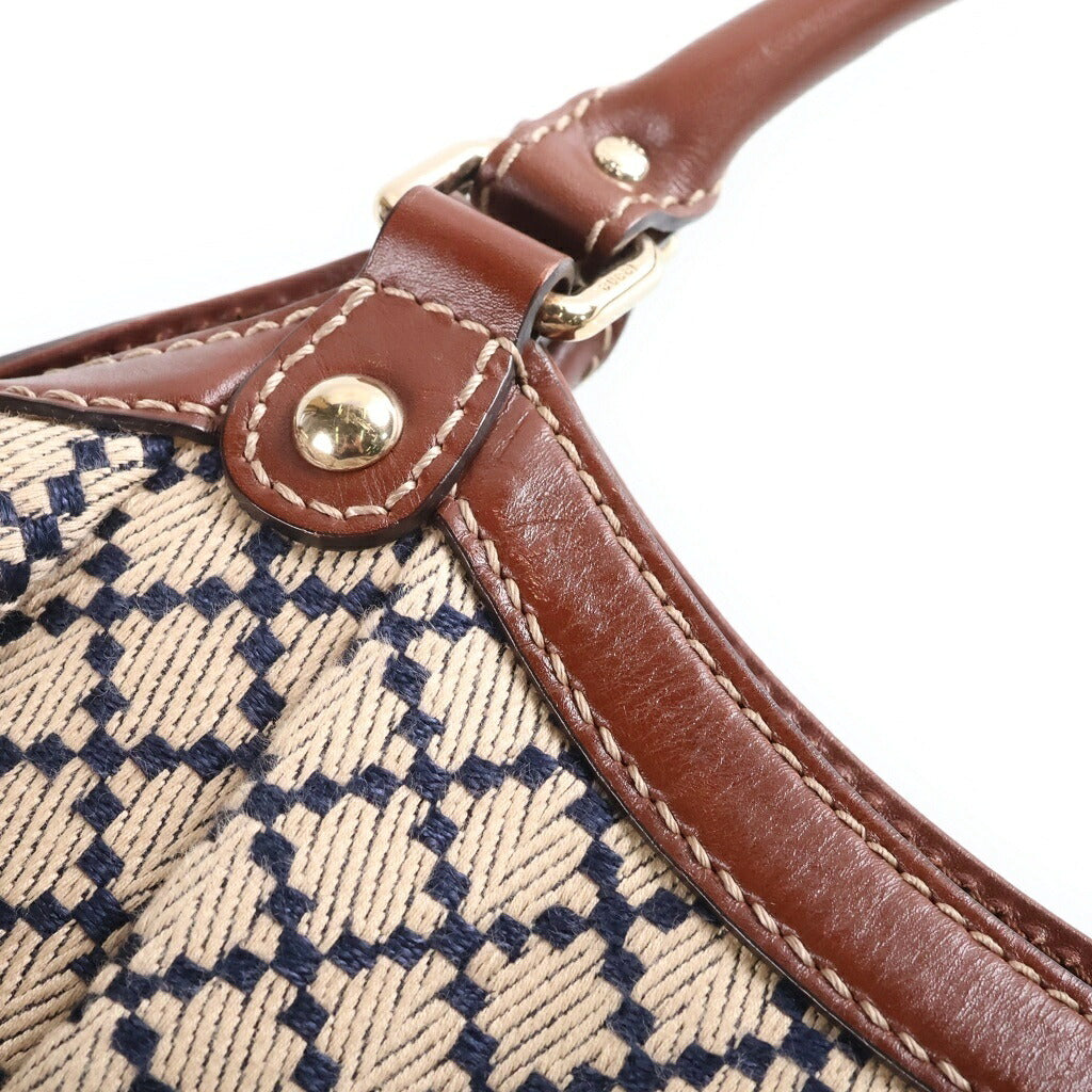 GUCCI(グッチ) スーキー ディアマンテ キャンバス ハンドバッグ ベージュ 211943