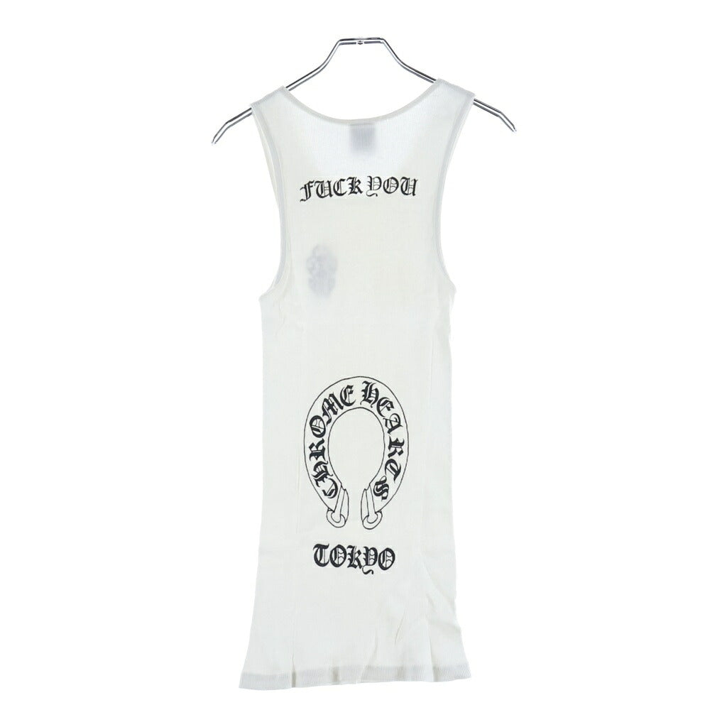 CHROME HEARTS(クロムハーツ) OLD Vine Dagger Back Fuck You Print Tank Top オールド ヴァインダガー バック ファックユー プリント タンクトップ ホワイト