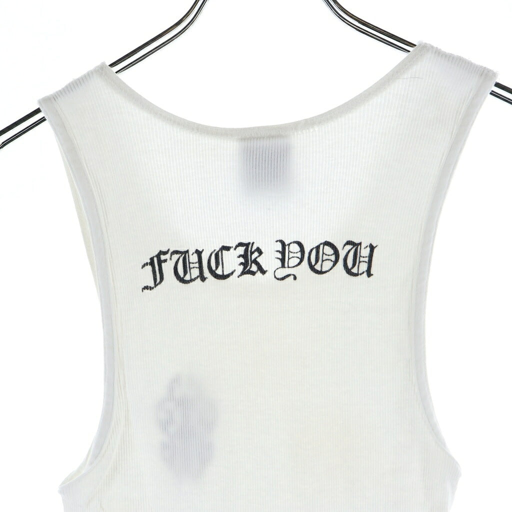 CHROME HEARTS(クロムハーツ) OLD Vine Dagger Back Fuck You Print Tank Top オールド ヴァインダガー バック ファックユー プリント タンクトップ ホワイト