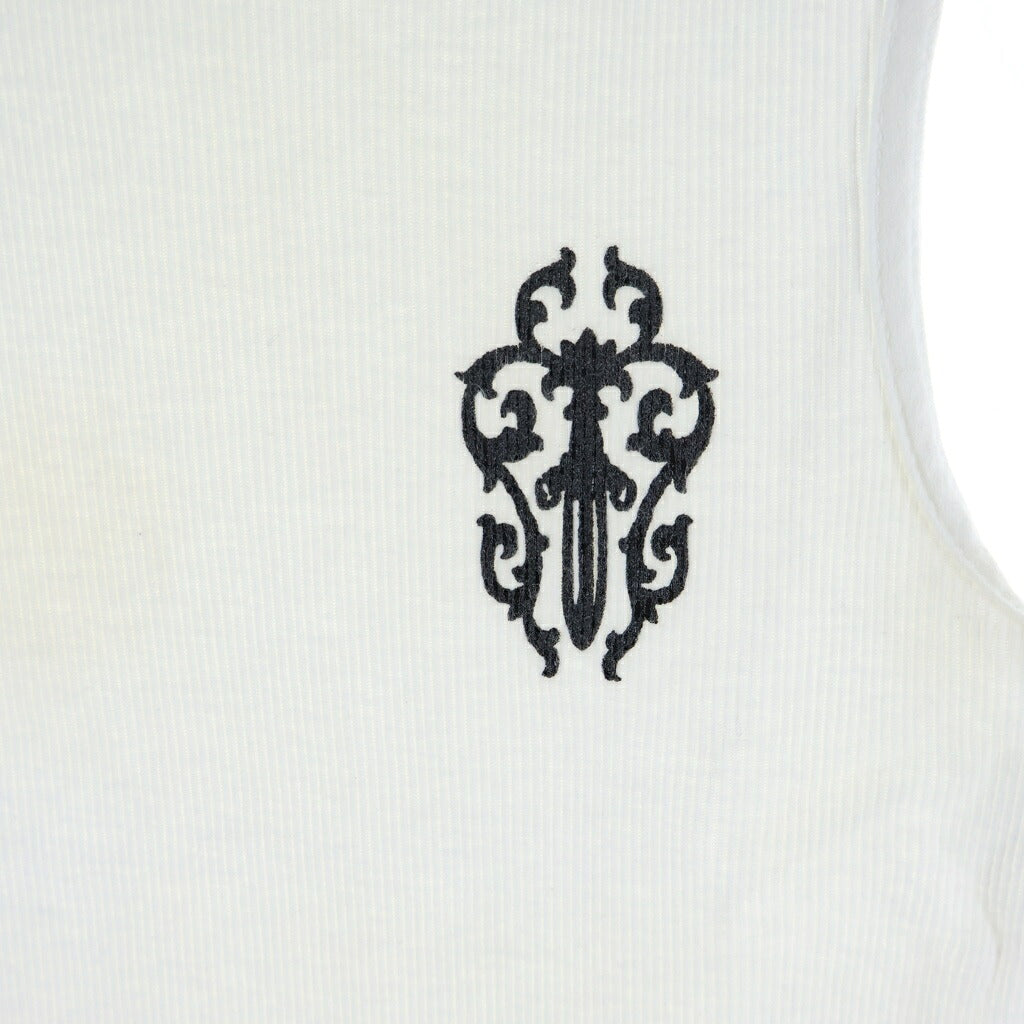 CHROME HEARTS(クロムハーツ) OLD Vine Dagger Back Fuck You Print Tank Top オールド ヴァインダガー バック ファックユー プリント タンクトップ ホワイト