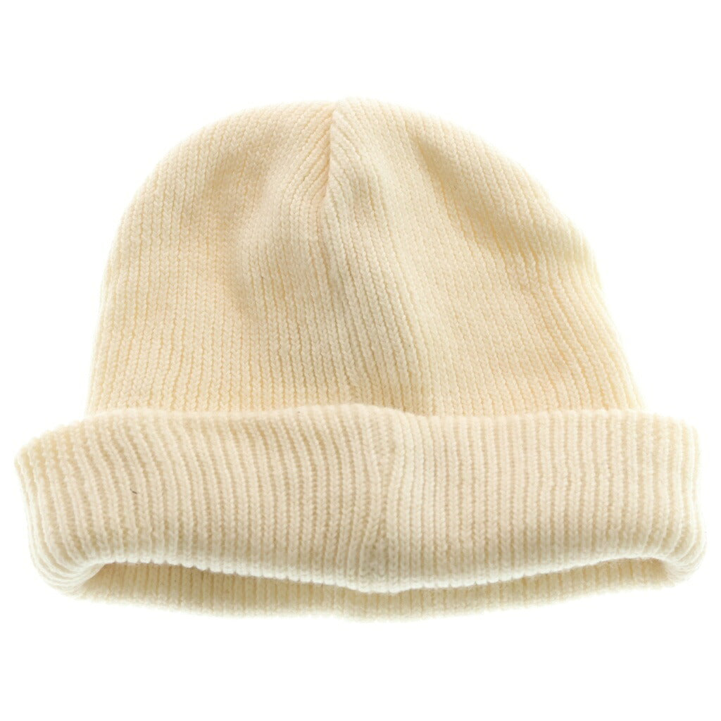 SAINT MICHAEL(セントマイケル) 24AW KNIT CAP フロントロゴ刺繍 ニットビーニー 帽子 アイボリー SM-YS1-0000-082