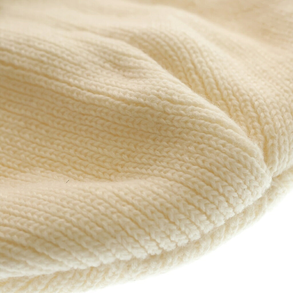 SAINT MICHAEL(セントマイケル) 24AW KNIT CAP フロントロゴ刺繍 ニットビーニー 帽子 アイボリー SM-YS1-0000-082