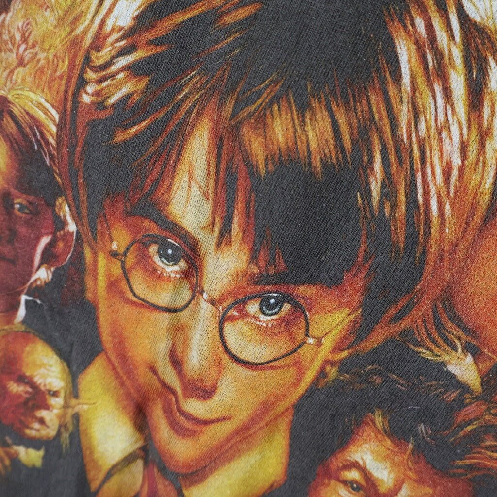 SAINT MICHAEL(セントマイケル) 25AW × HARRY POTTER HP S/S TEE SORCERER'S STONE ハリーポッター グラフィックプリント ヴィンテージ加工 クルーネック半袖Tシャツカットソー グレー SM-HR1-0000-C44