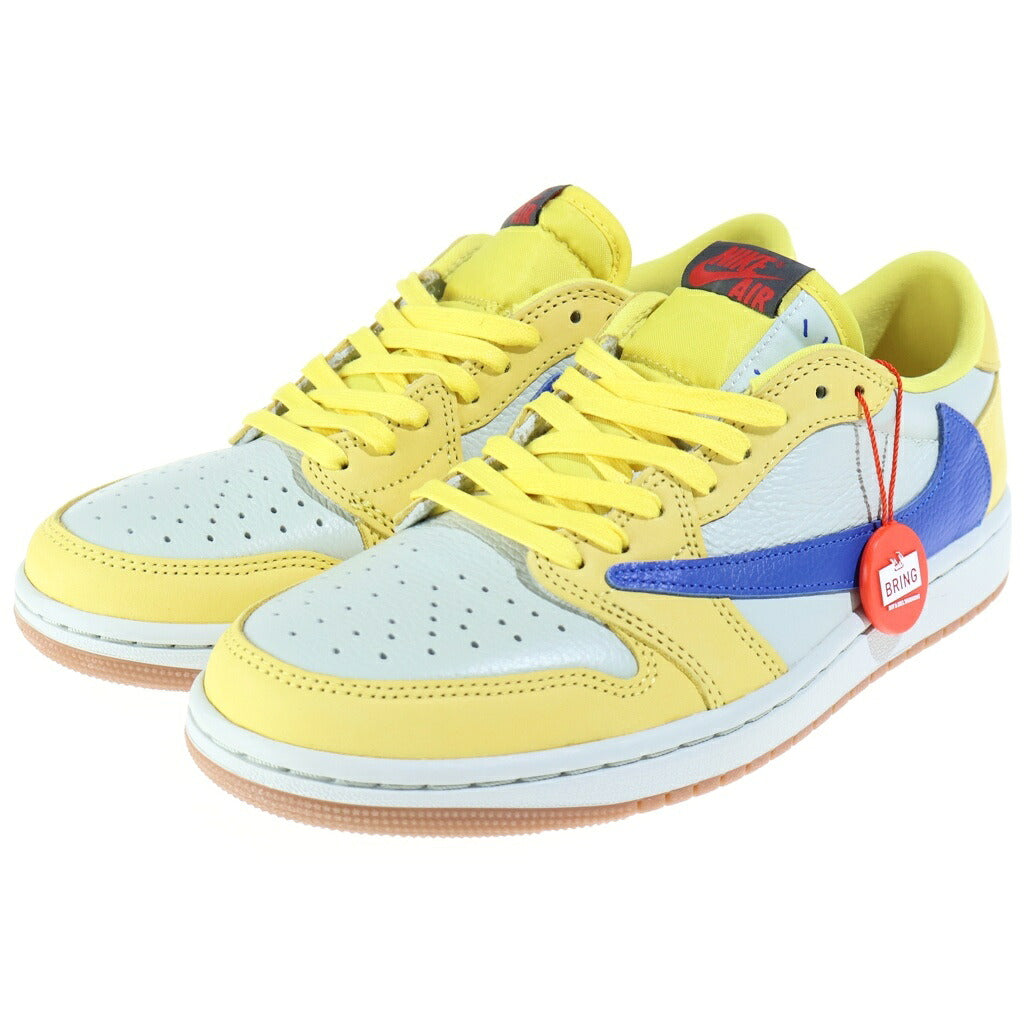 NIKE(ナイキ) ×TRAVIS SCOTT WMNS AIR JORDAN 1 RETRO LOW OG Canary トラヴィススコット ウィメンズ エアジョーダン1 ローカットスニーカー イエロー US8.5/25.5cm DZ4137-700