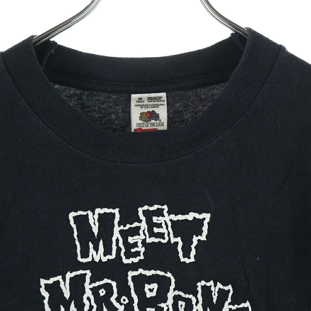 VINTAGE(ヴィンテージ) 90S FASHION VICTIM SKULL PRINT L/S TEE FRUIT OF THE LOOMタグ コピーライト1994 シングルステッチ ファッション ヴィクティム スカルプリント クルーネック長袖Tシャツカットソー ブラック