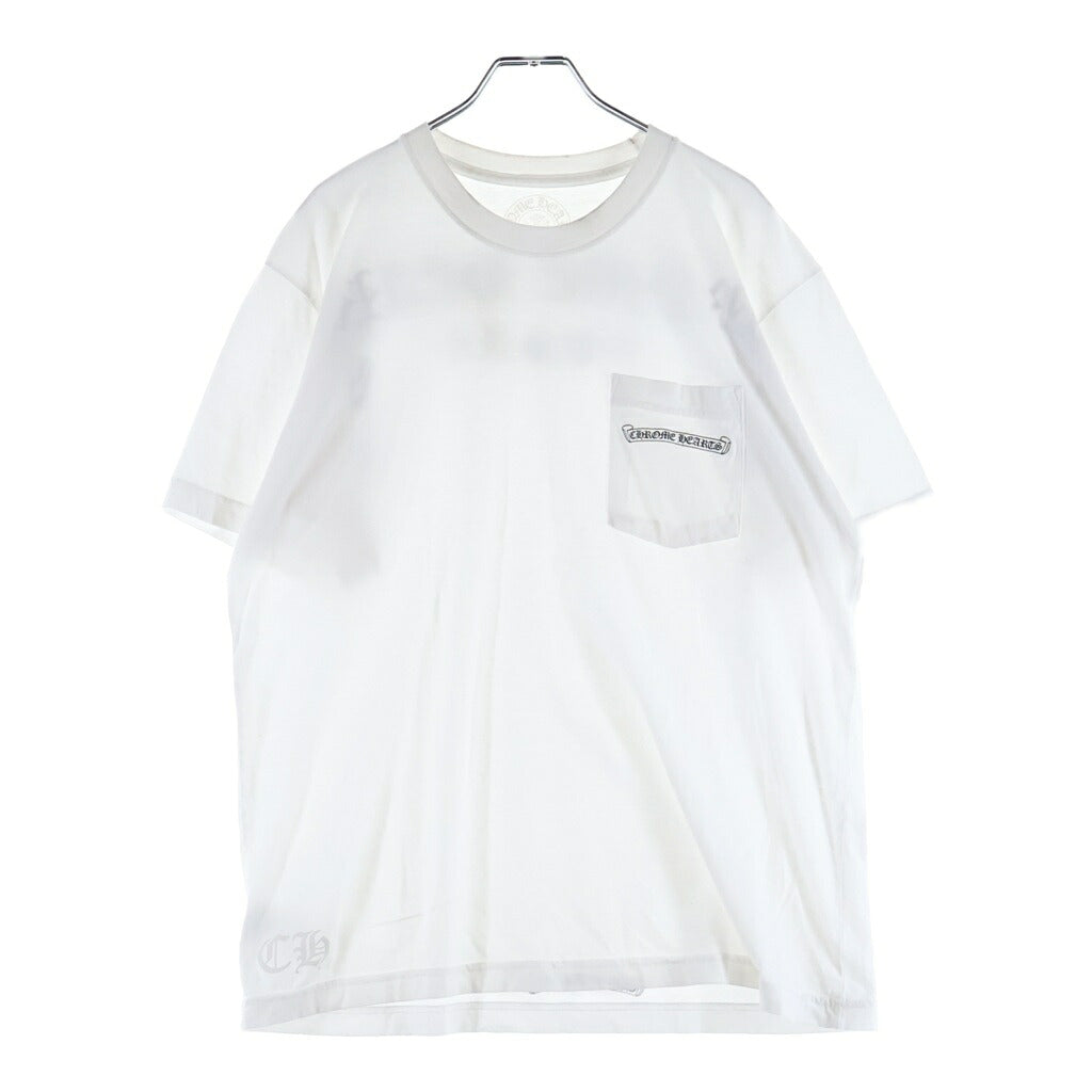 CHROME HEARTS(クロムハーツ) BACK ARCH LOGO SCROLL LABEL USA PRINT TEE バックアーチロゴ スクロールラベル プリント クルーネック半袖Tシャツ カットソー ホワイト