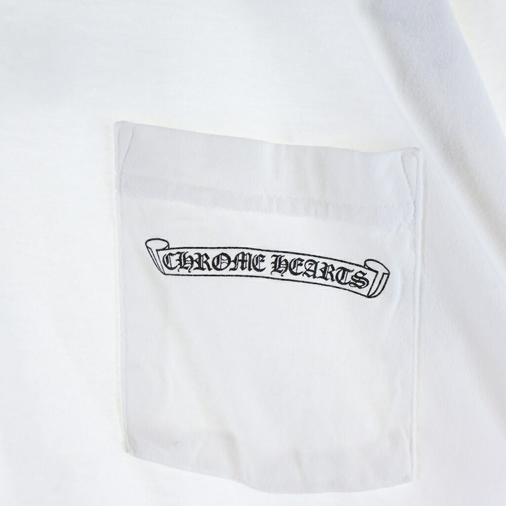 CHROME HEARTS(クロムハーツ) BACK ARCH LOGO SCROLL LABEL USA PRINT TEE バックアーチロゴ スクロールラベル プリント クルーネック半袖Tシャツ カットソー ホワイト