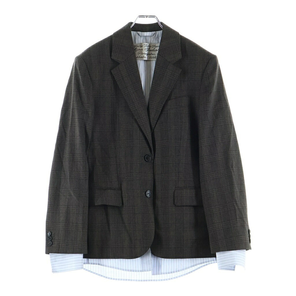 Acne Studios(アクネ ストゥディオズ) 26AW Suit Jackets レイヤード ウール スーツジャケット ブラウン RW-WN-SUIT000073