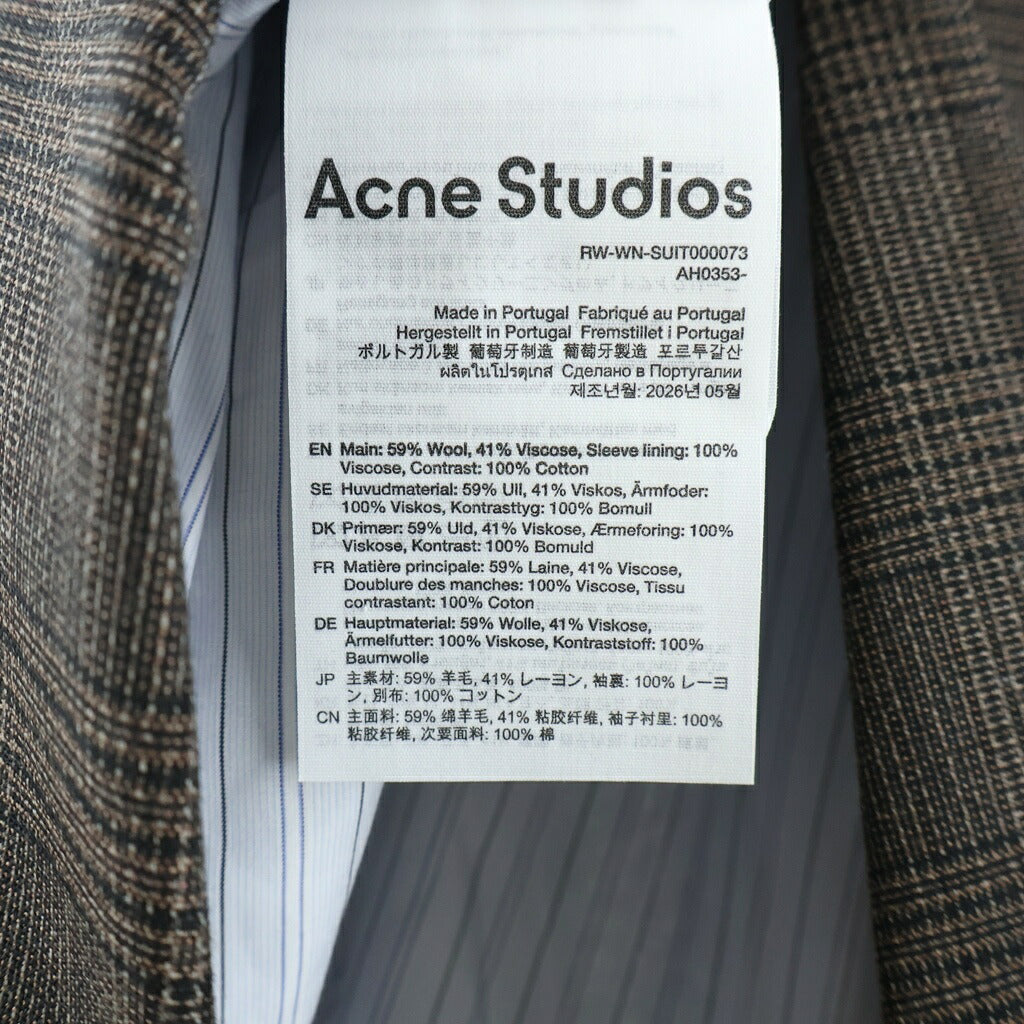 Acne Studios(アクネ ストゥディオズ) 26AW Suit Jackets レイヤード ウール スーツジャケット ブラウン RW-WN-SUIT000073