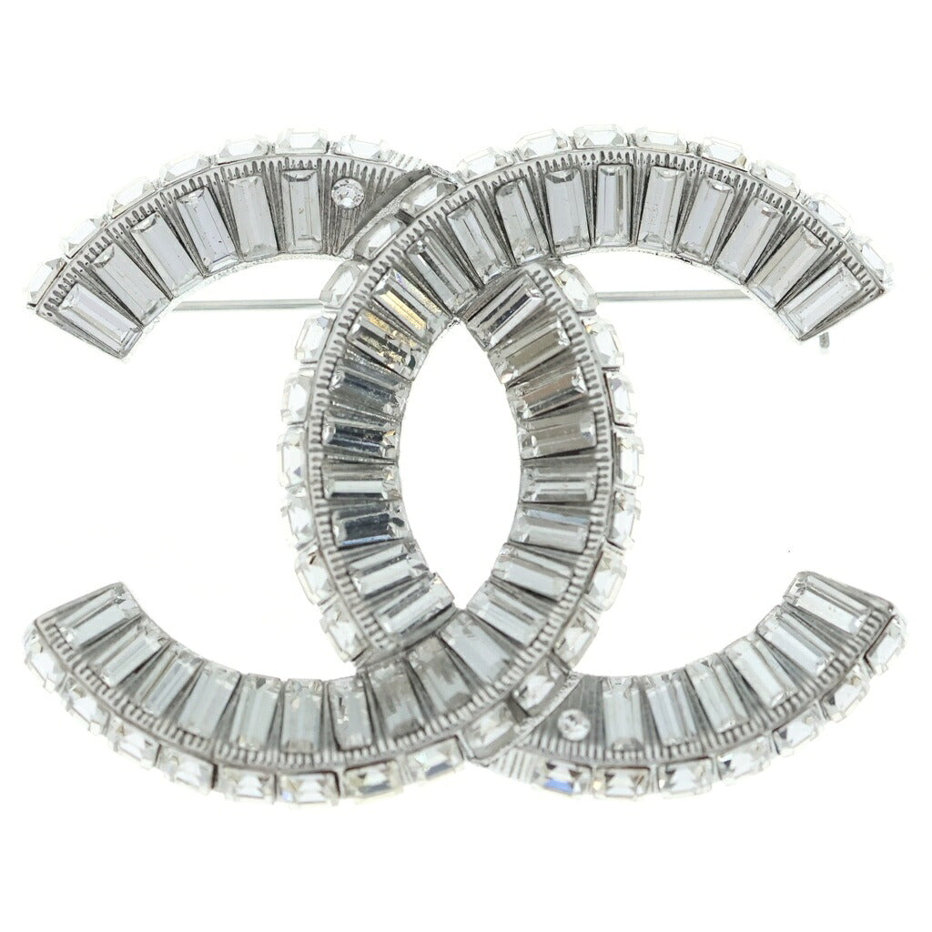 CHANEL(シャネル) クリスタル ココマーク ラインストーン ブローチ C19K シルバー A63085