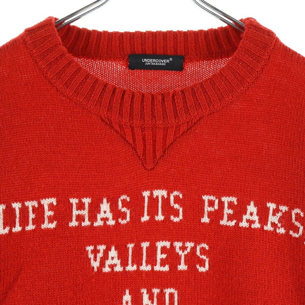 UNDERCOVER(アンダーカバー) 22AW VALLEYS Pullover Knitヴァリーズ クルーネックニット セーター レッド UC2B4903-3