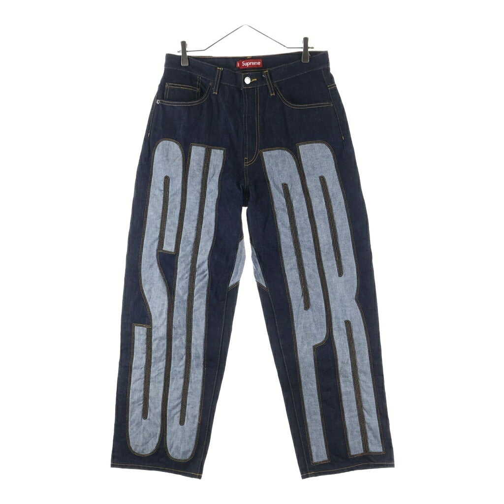 SUPREME(シュプリーム) 26SS Inset Spellout Baggy Jeanインセット スペルアウト バギージーンズ デニムパンツ インディゴ