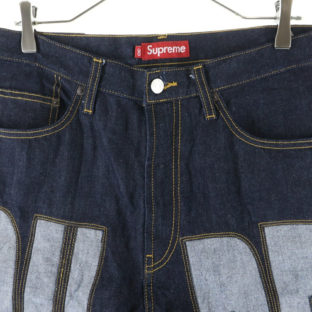 SUPREME(シュプリーム) 26SS Inset Spellout Baggy Jeanインセット スペルアウト バギージーンズ デニムパンツ インディゴ