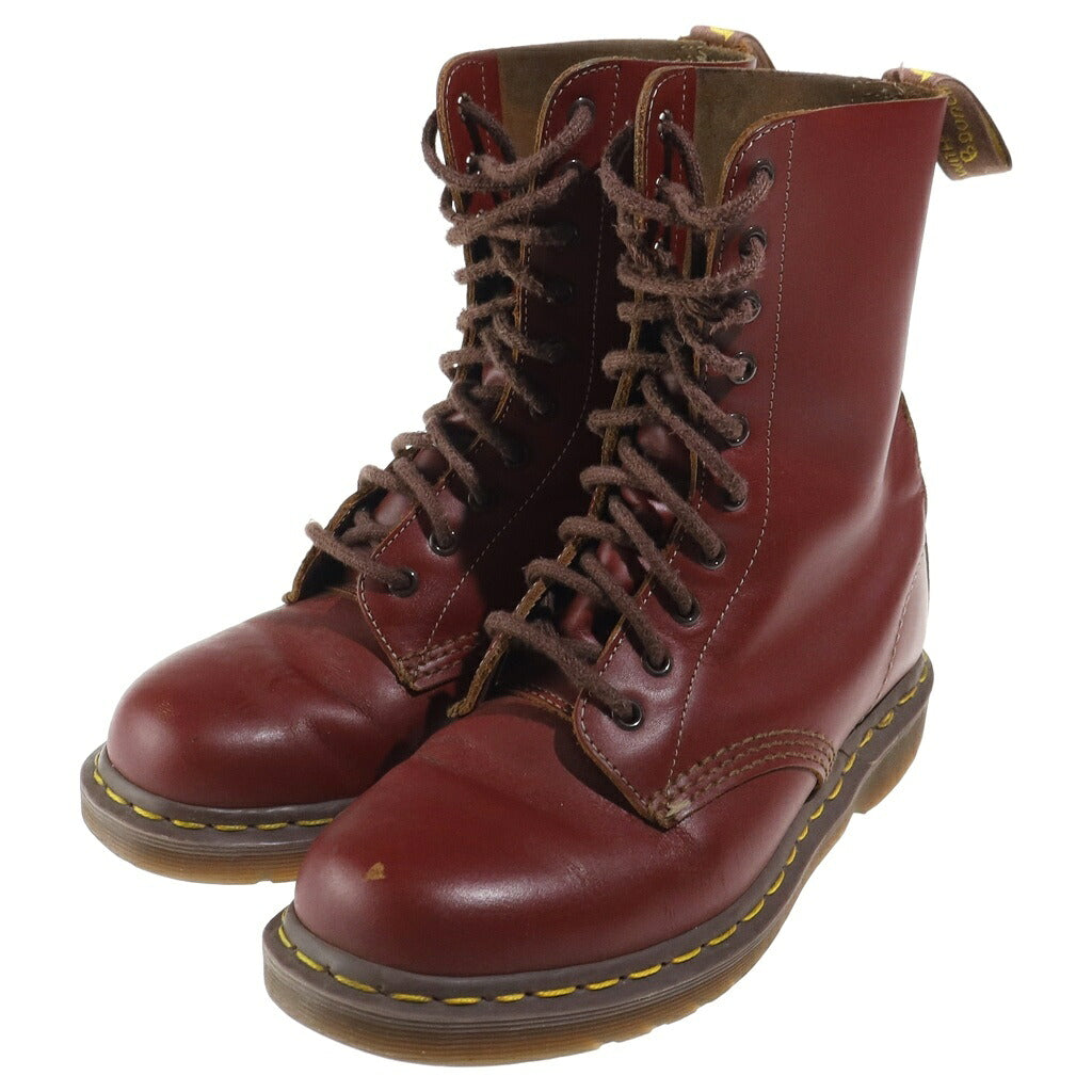 Dr.Martens(ドクターマーチン) 10ホール ハイカットレザーブーツ レッド UK7相当 レディース