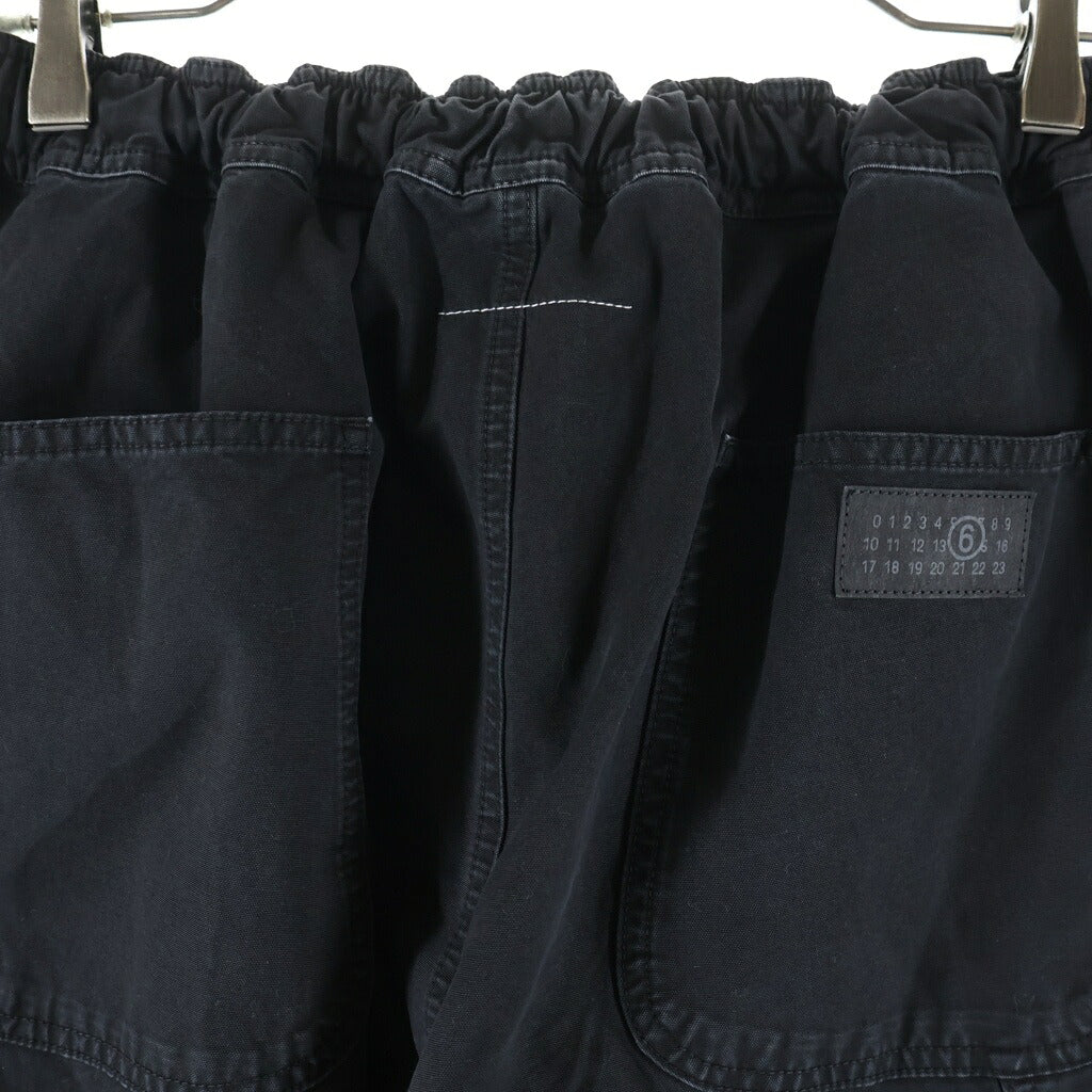 MM6 Maison Margiela(エムエムシックスメゾンマルジェラ) 25AW Trousers with logo ロゴ トラウザーパンツ ブラック SH0KA0048 S78548