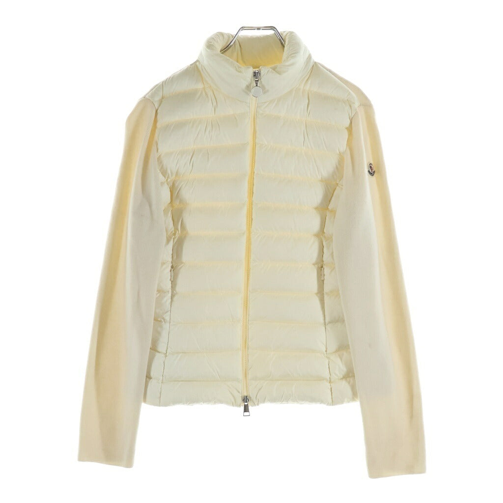 MONCLER(モンクレール) 26AW Quilted-Front Cardigan キルテッドフロント ニット切替ダウンジャケット ホワイト レディース L10939B00030