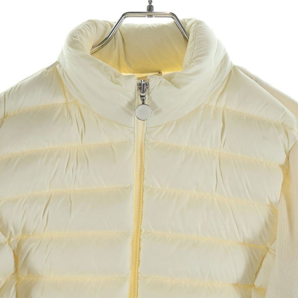 MONCLER(モンクレール) 26AW Quilted-Front Cardigan キルテッドフロント ニット切替ダウンジャケット ホワイト レディース L10939B00030