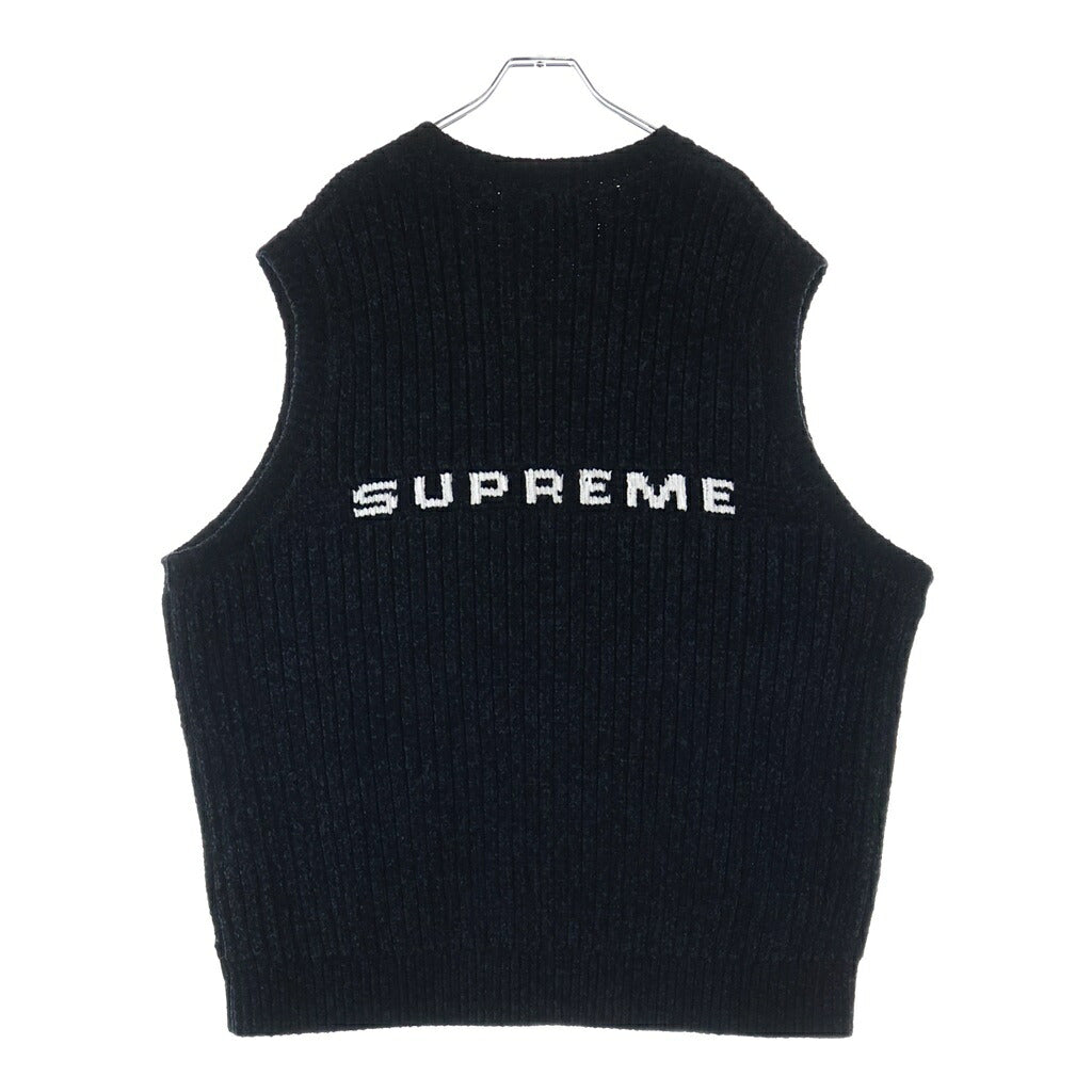 SUPREME(シュプリーム) 24AW Chenille Sweater Vest シェニール セーター クルーネックベスト ニットセーター ブラック