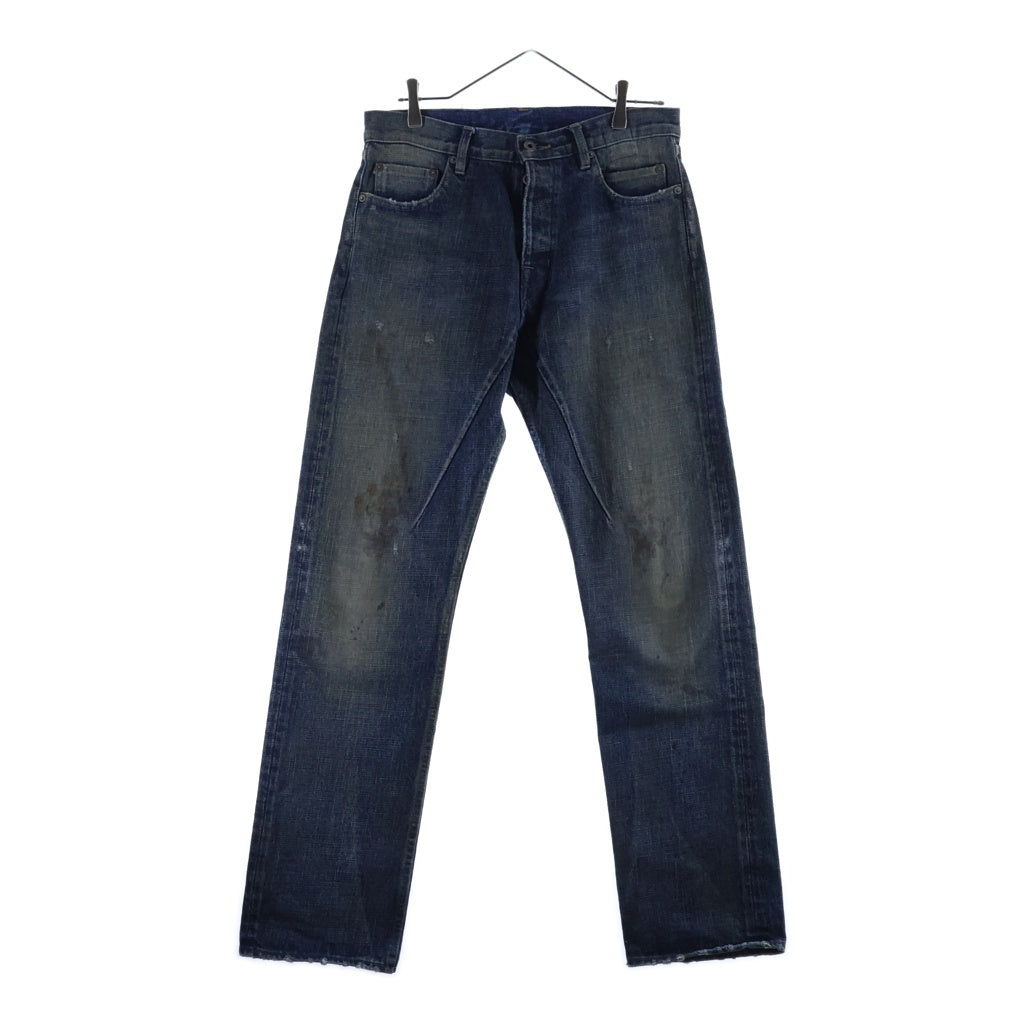 Rick Owens DRKSHDW(リックオウエンス ダークシャドウ) 25AW KURDT IND ヴィンテージ加工 ダメージデニム インディゴ DL02E2399-HVWJP