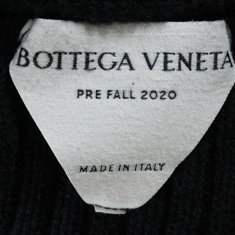 BOTTEGA VENETA(ボッテガヴェネタ) バックオープン クルーネック プルオーバー 長袖 ニット ミディアムワンピース ドレス ブラック レディース 628987 VKW90