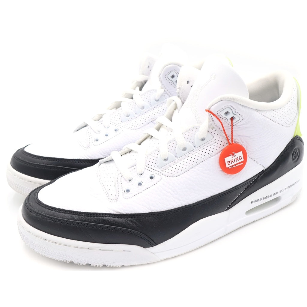 NIKE(ナイキ) ×FRAGMENT DESIGN AIR JORDAN3 RETRO SP DA3595-100 フラグメントデザイン エアジョーダン3 ミッドカットスニーカー ホワイト/ブラック US13/31.0cm