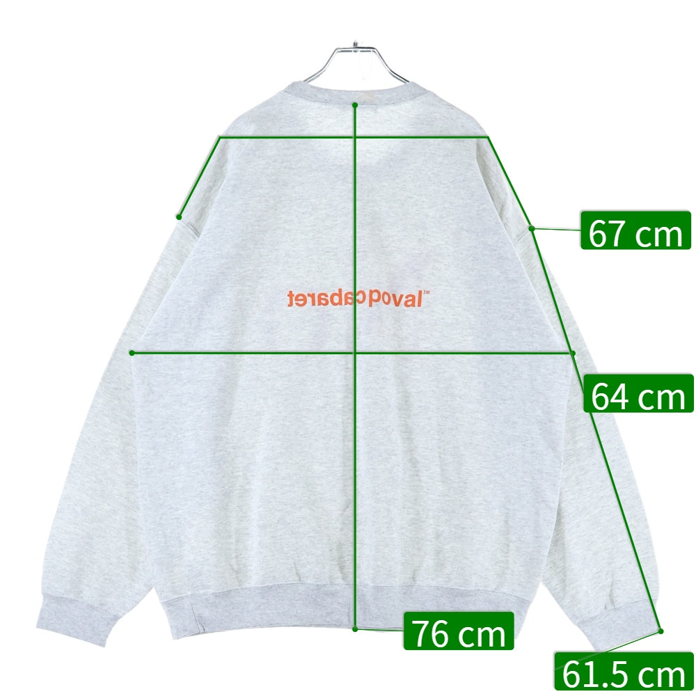 CABARET POVAL(キャバレーポバール) NO CREWNECK クルーネックスウェットトレーナー グレー