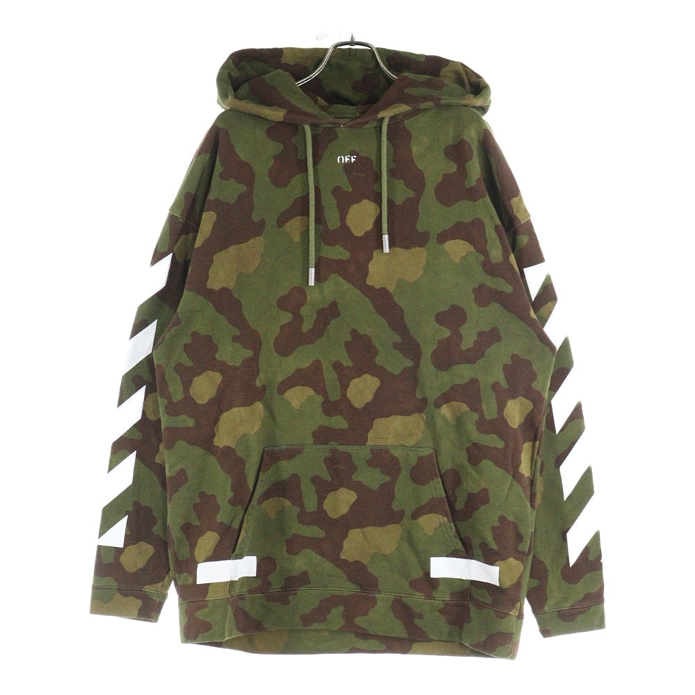 OFF-WHITE(オフホワイト) 17AW Diag Camouflage Hoodie カモフラージュ 迷彩プルオーバースウェットパーカー フーディー カーキ OMBB009F17601028