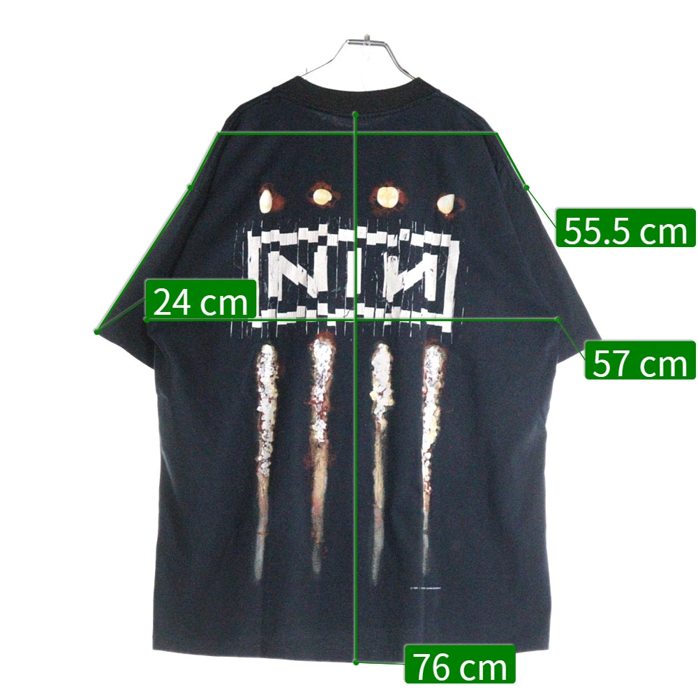 VINTAGE(ヴィンテージ) 90S NINE INCH NAILS THE DOWNWARD SPIRAL SHREDDER ナインインチネイルズ ダウンワードスパイラル シュレッダー 両面プリント半袖Tシャツ ブラック