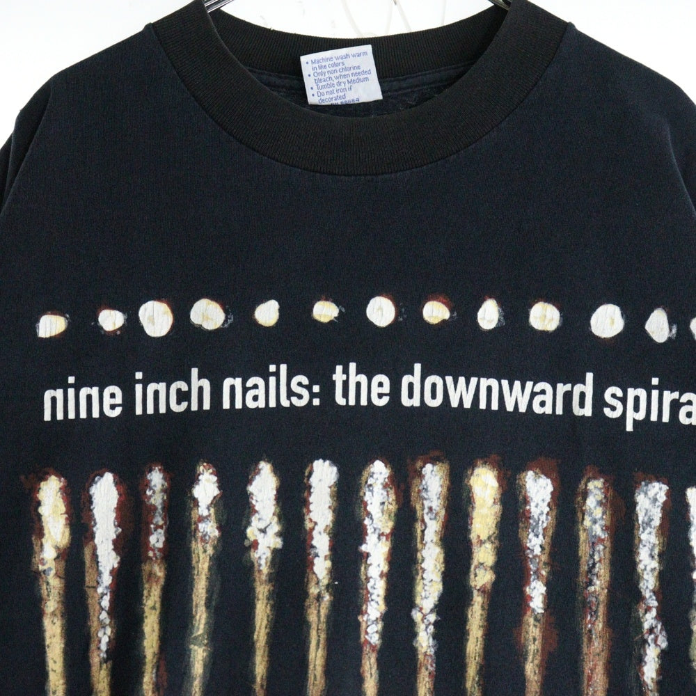 VINTAGE(ヴィンテージ) 90S NINE INCH NAILS THE DOWNWARD SPIRAL SHREDDER ナインインチネイルズ ダウンワードスパイラル シュレッダー 両面プリント半袖Tシャツ ブラック