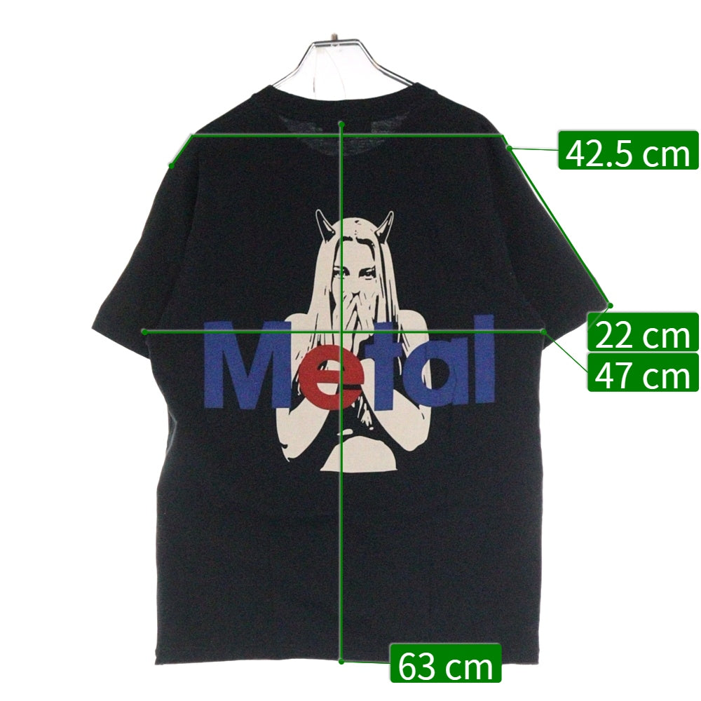 HYSTERIC GLAMOUR(ヒステリックグラマー) METAL HYSTERIC ロゴプリント 半袖Tシャツ カットソー ブラック/ブルー