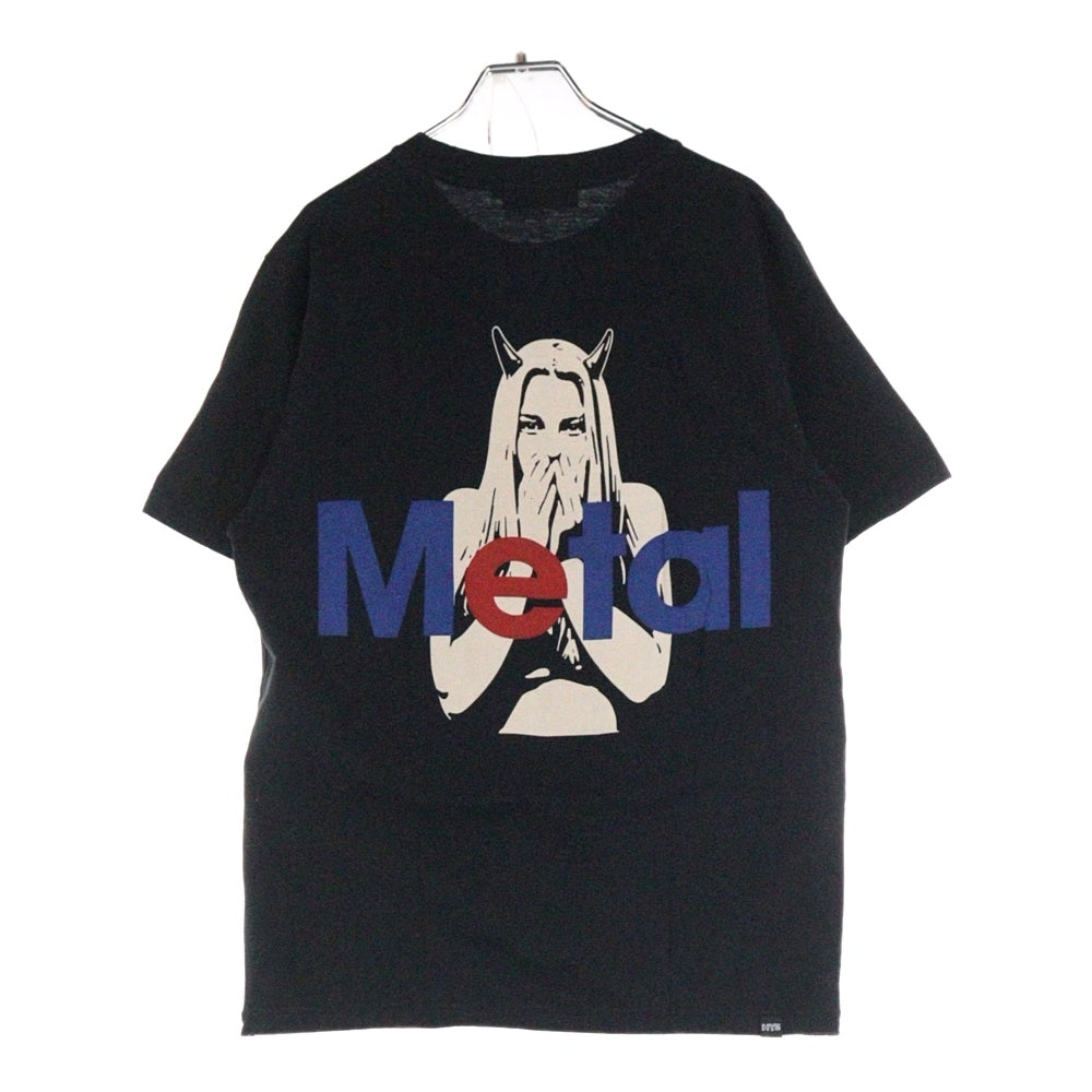 HYSTERIC GLAMOUR(ヒステリックグラマー) METAL HYSTERIC ロゴプリント 半袖Tシャツ カットソー ブラック/ブルー