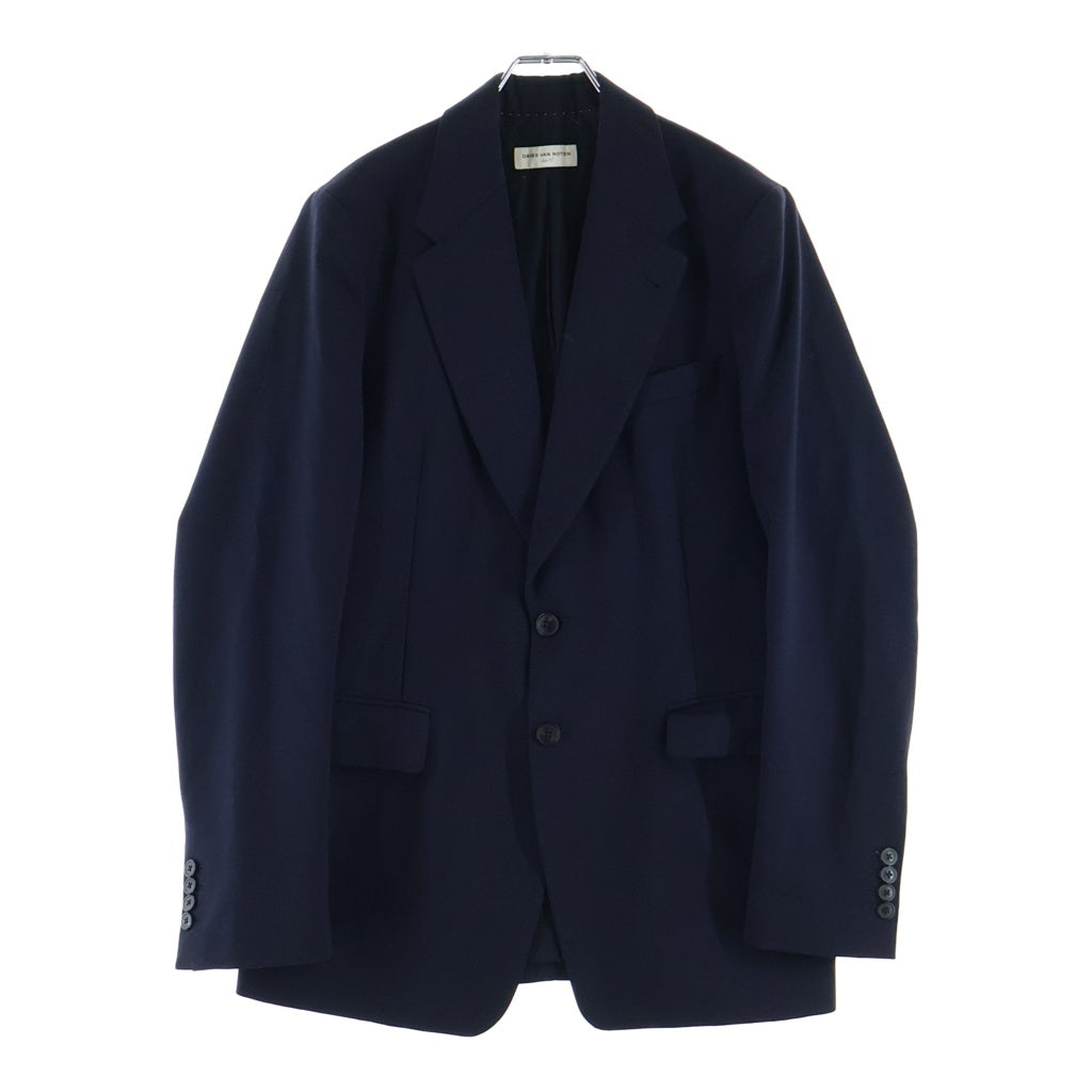 DRIES VAN NOTEN(ドリスヴァンノッテン) 2B テーラードジャケット ウールポリエステル ネイビー 73-07-94-07020
